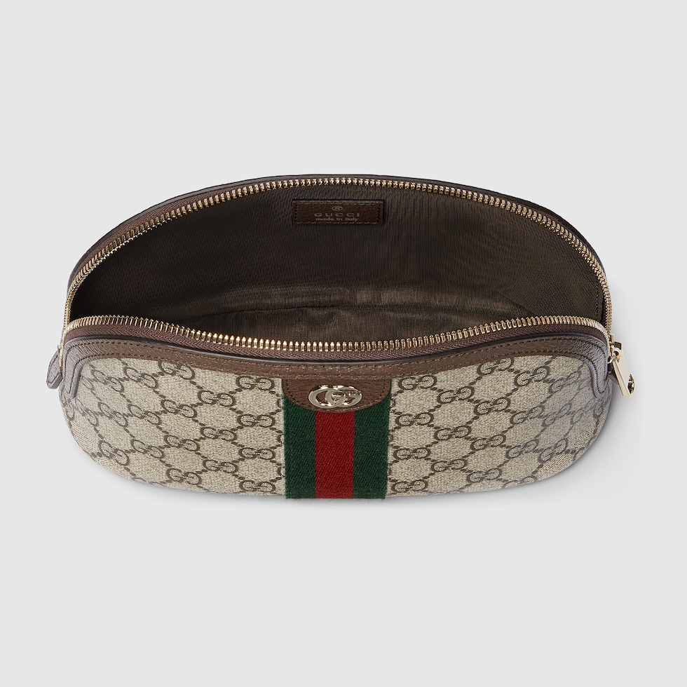 オフィディア〕スモール コスメティックケース ・ベージュ＆ブラウン