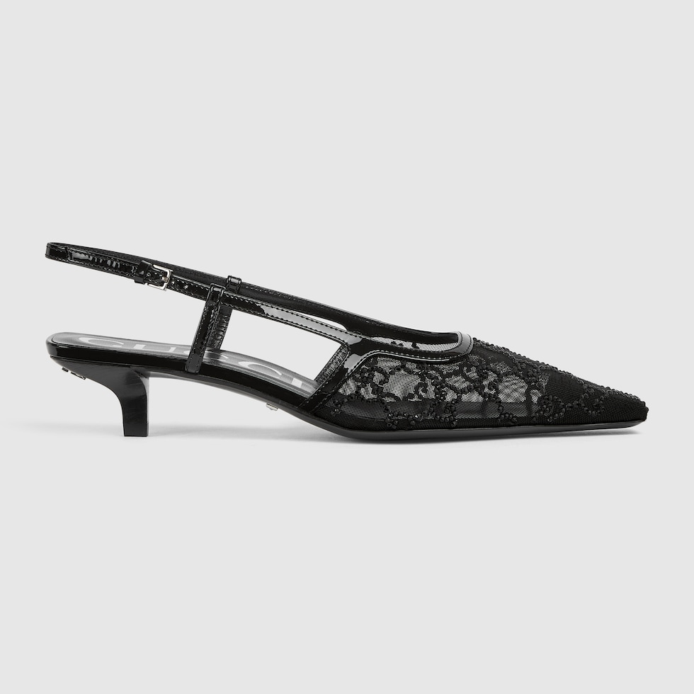 GUCCI ブラック ハイヒール リボン付き 792065_AAEGJ_1000_015_090_0000