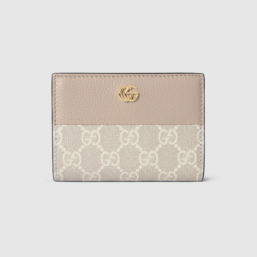 GUCCI ベージュ レザー ウォレットチェーン GUCCI グッチ 546585 チェーンウォレット GGマーモント 長財布