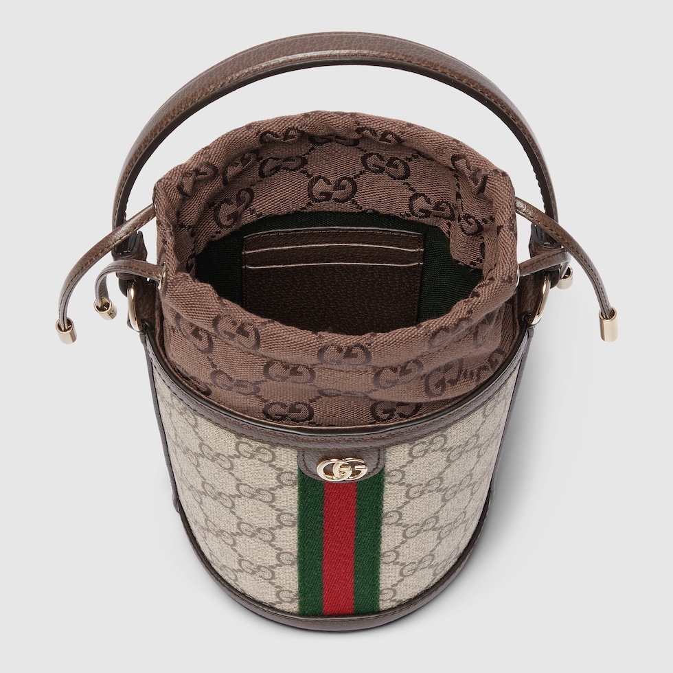 Ophidia mini bucket bag in beige and brown GG fabric | GUCCI® UK
