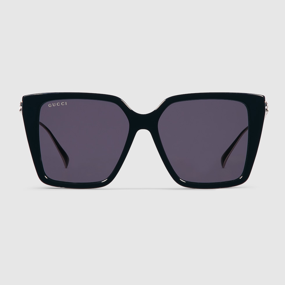 小物 Archive GUCCI sunglasses black Gucci Black Square Frame / Gray Lens Sunglasses - 13Z3VA