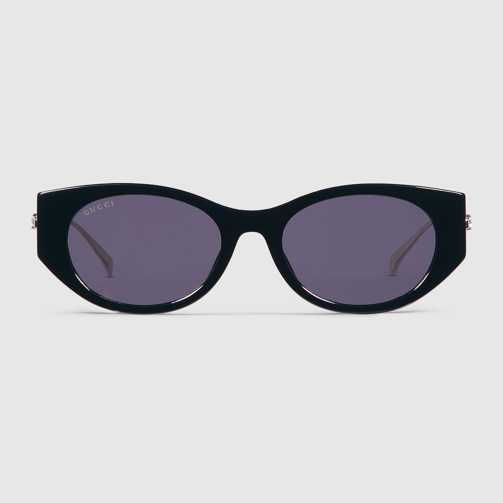 GUCCI ブラック オーバル サングラス オーバルフレーム サングラスブラック | GUCCI公式