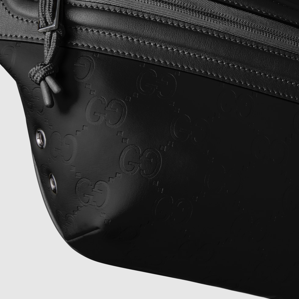 グッチ エッジ〕ラージ ベルトバッグ ・ブラック GG マット