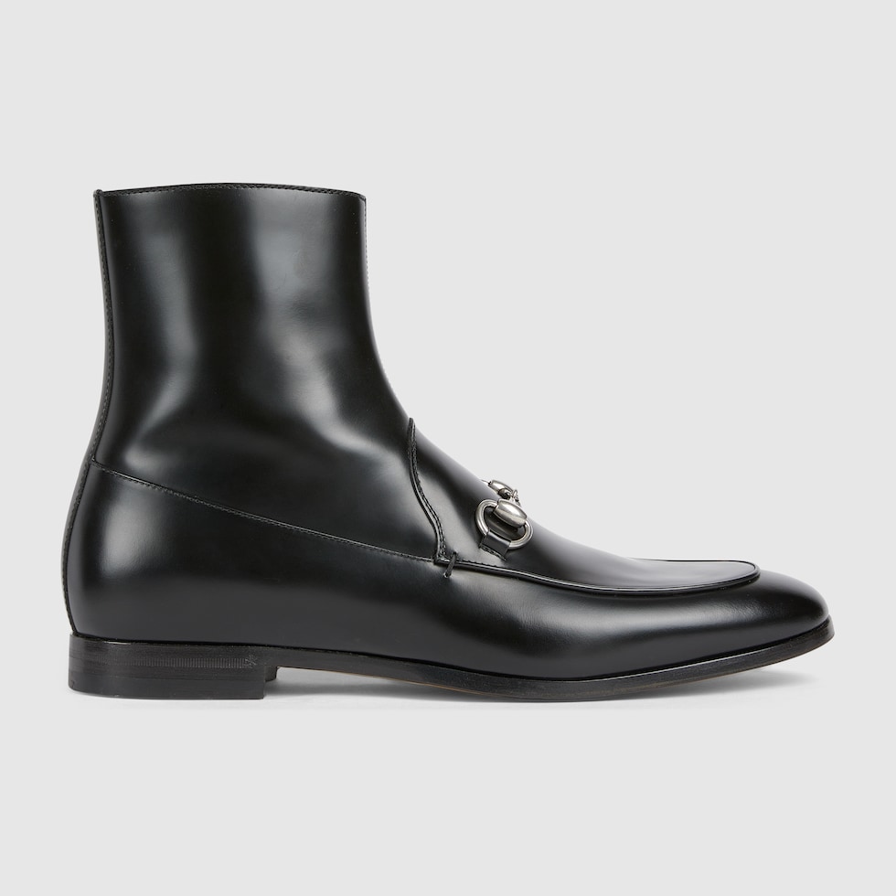 GUCCI ブラック ロングブーツ ゴールドビット 25新作 GUCCI スリム ホースビット ウィメンズ ロングブーツ