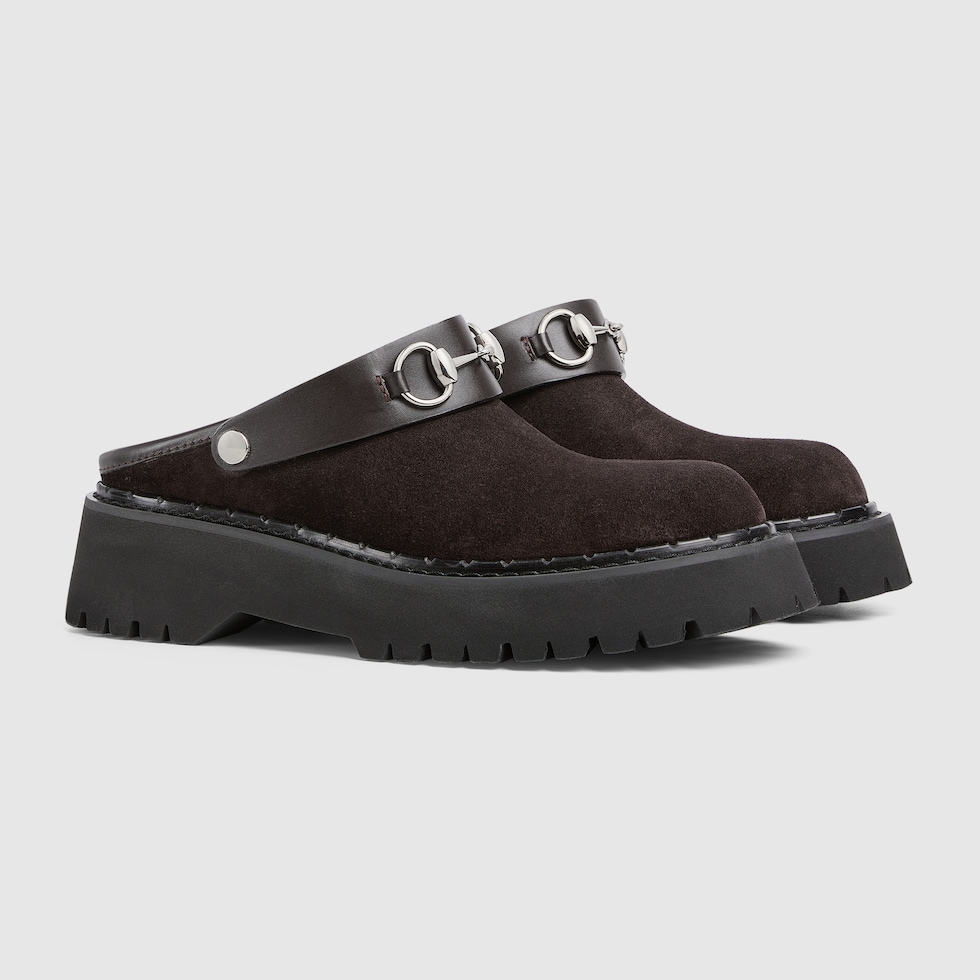 GUCCI ブラック ミュール Women's mule with Horsebit in black suede | GUCCI® US