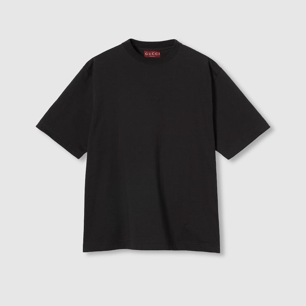 【送料&関税込】Gucci T-shirt With Embroidery Cotton jersey T-shirt with embroidery in black | GUCCI® US