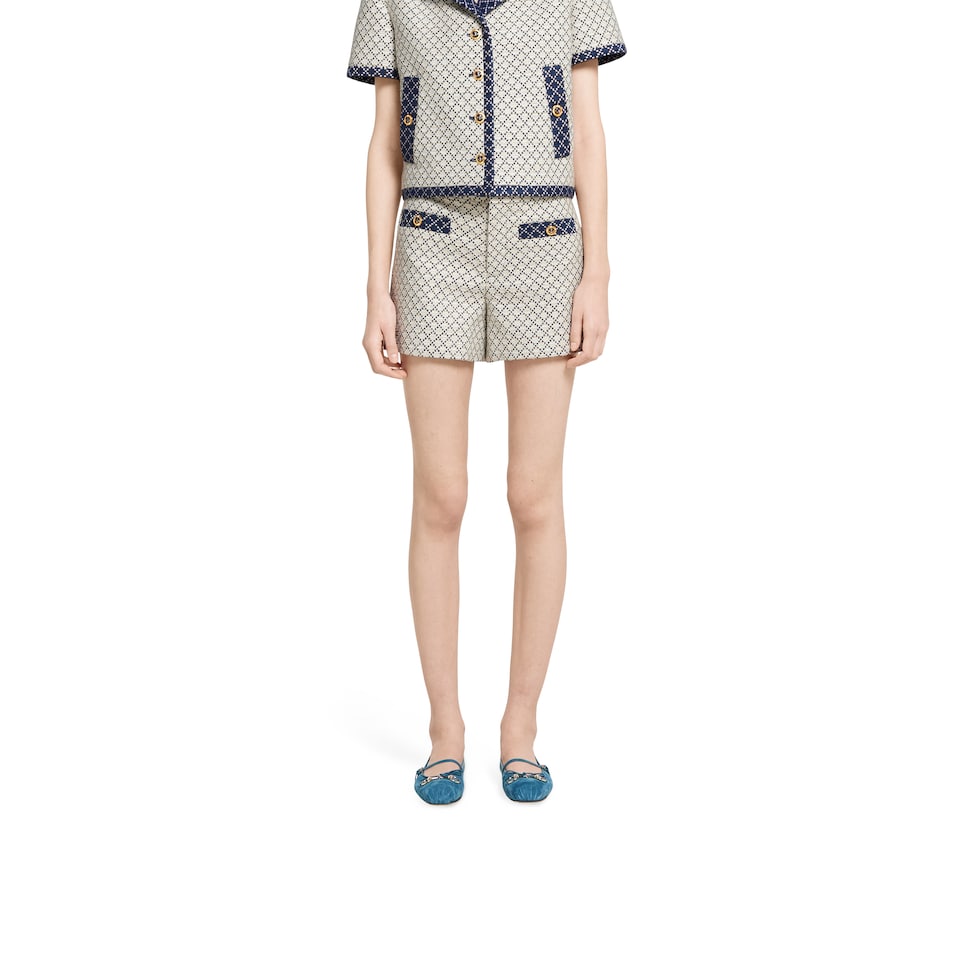 2025新作◆GUCCI◆ダイヤモンドコットンブークレ ショートパンツ ダイヤモンド コットン ブークレ ショートパンツアイボリー