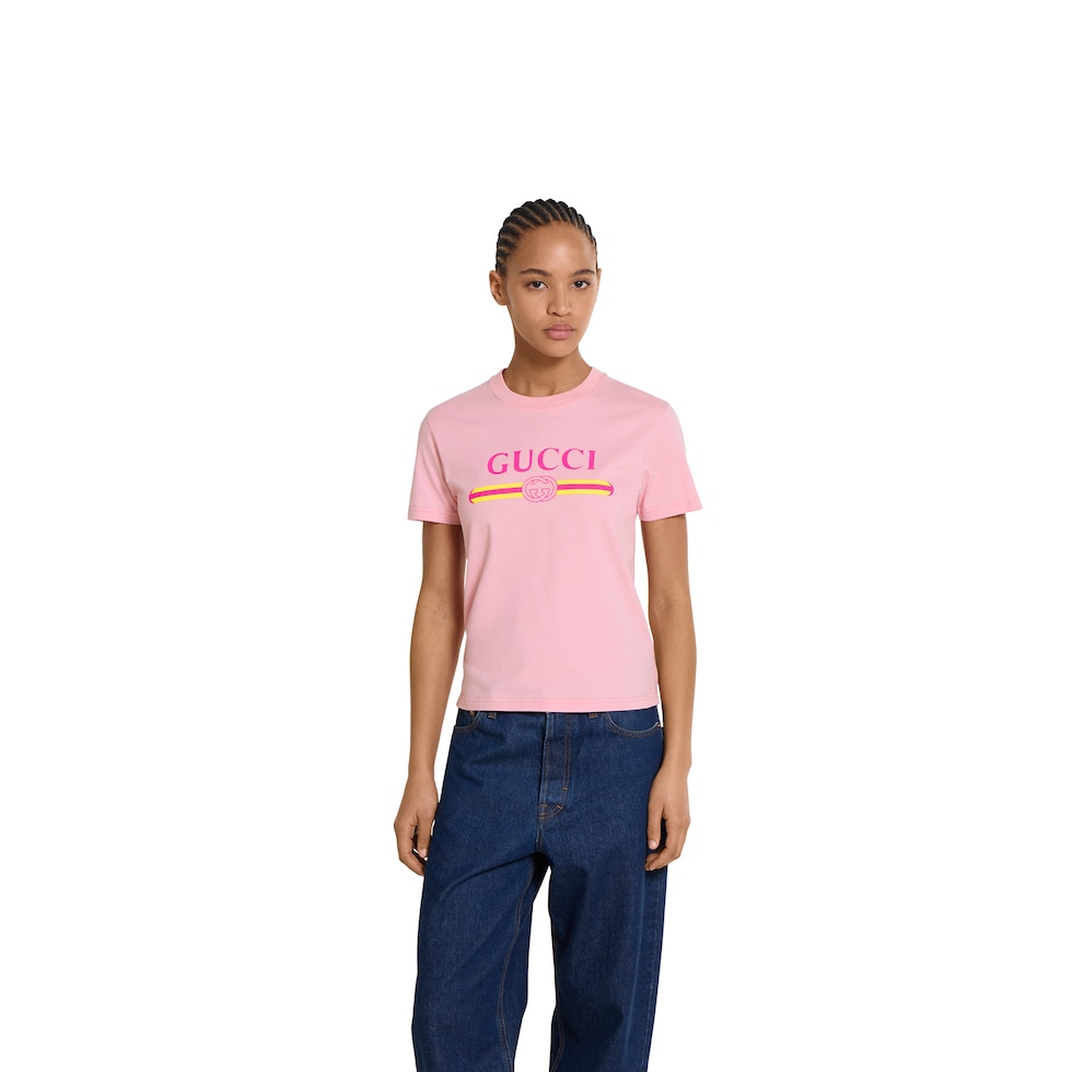 Tシャツ・カットソー GUCCI Woman Polo Shirt Pink 810315XKD8J 5166 Gucci GG Cotton Intarsia Polo Shirt 'Pink' 774077-XKCDF-5337