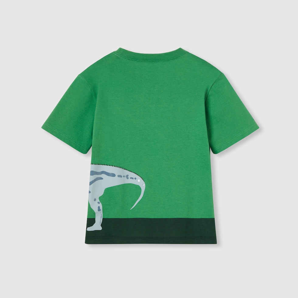 チルドレンズ〕プリント コットン Tシャツ ・グリーン | GUCCI公式