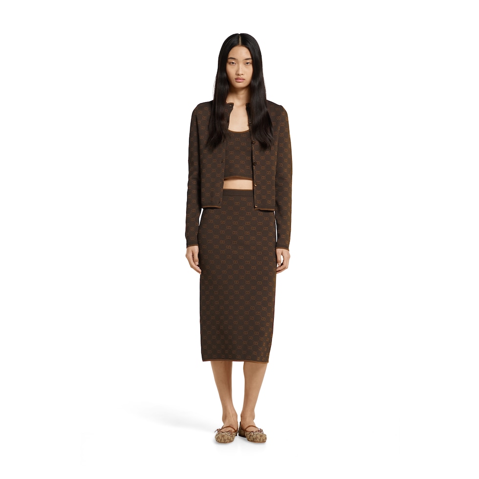 Gucci Brown Jacquard Tank Top main image 0