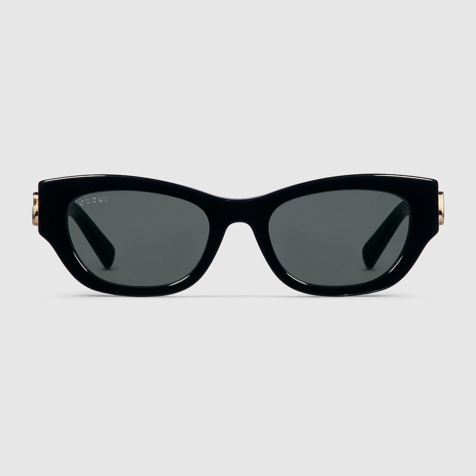 Low nose bridge fit sunglasses in black | GUCCI® SG