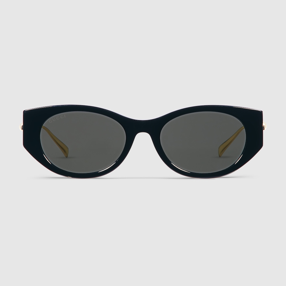 【関税込み】Gucci ブラック オーバルフレーム サングラス オーバルフレーム サングラスブラック | GUCCI公式