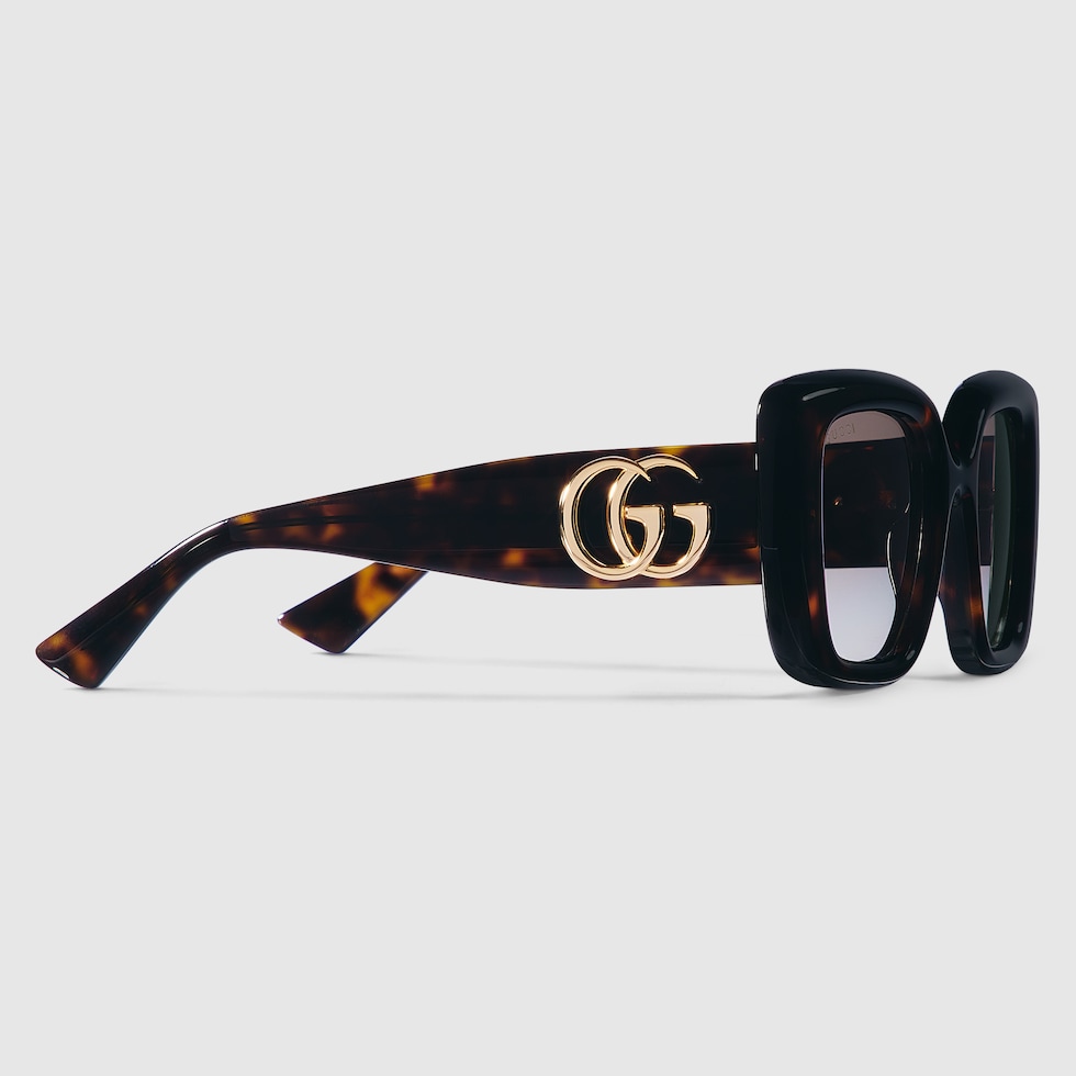 GUCCI ブラウン バタフライフレーム サングラス Butterfly frame sunglasses in dark brown tortoiseshell