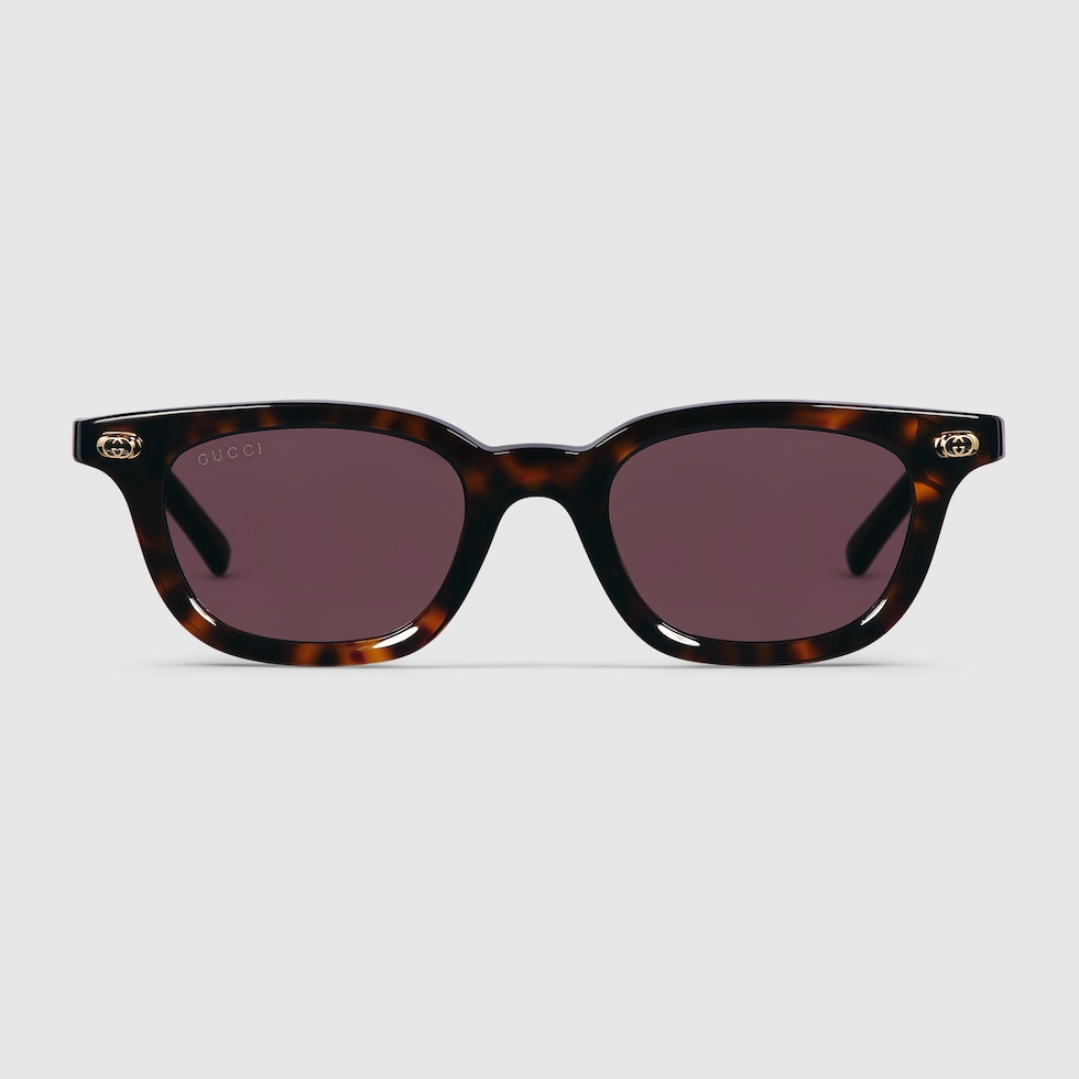 サングラス GUCCI OVAL BLACK SUNGLASSES Oval-frame sunglasses in black acetate | GUCCI® US