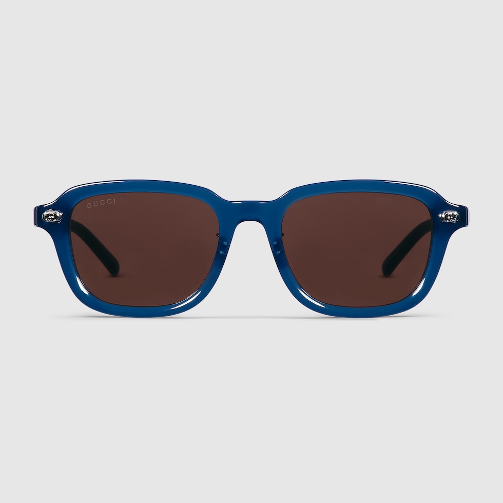 Ady Gustiawan専用 Low nose bridge fit sunglasses in transparent blue | GUCCI® SG