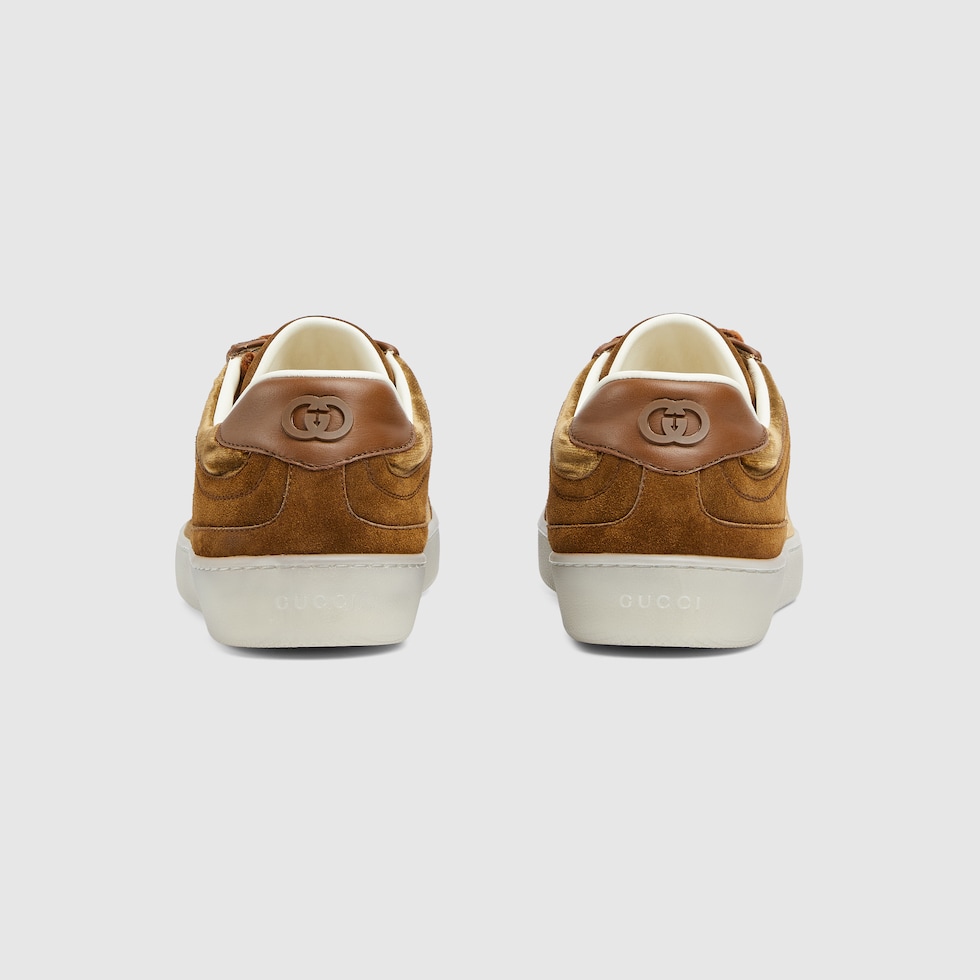Women's G75 sneaker in brown velvet | GUCCI® US