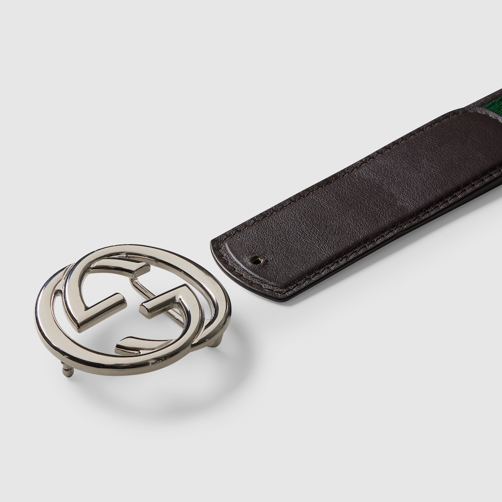 リバーシブル レザー ベルト（インターロッキングG バックル