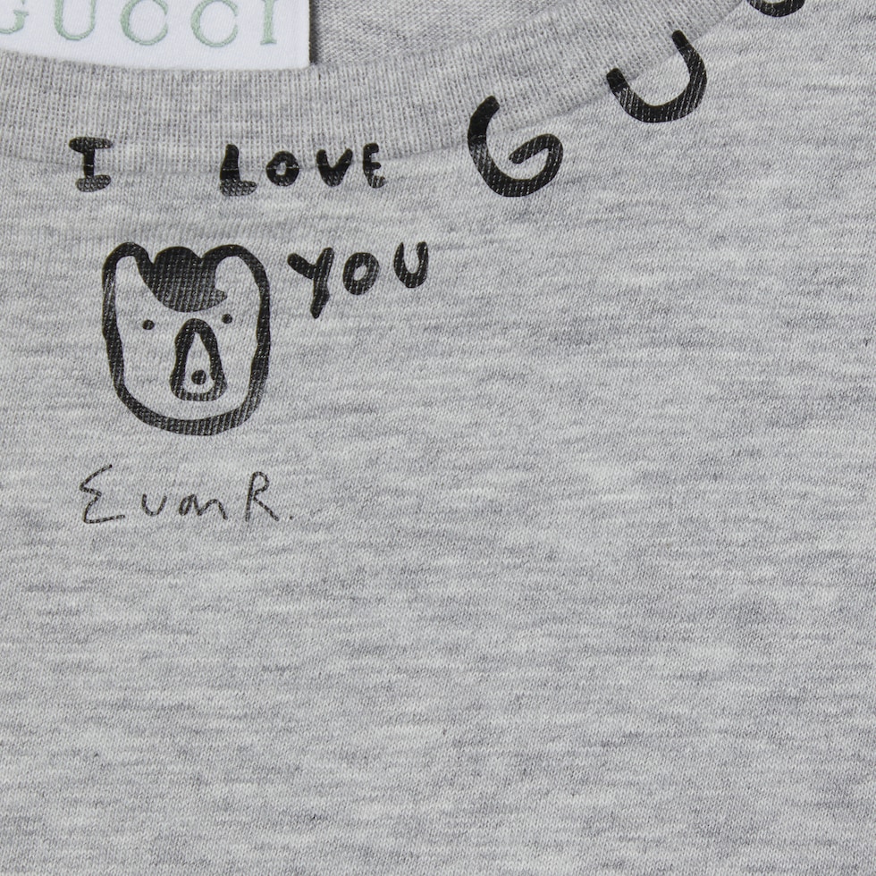 チルドレンズ〕プリント コットン Tシャツライトグレー | GUCCI公式