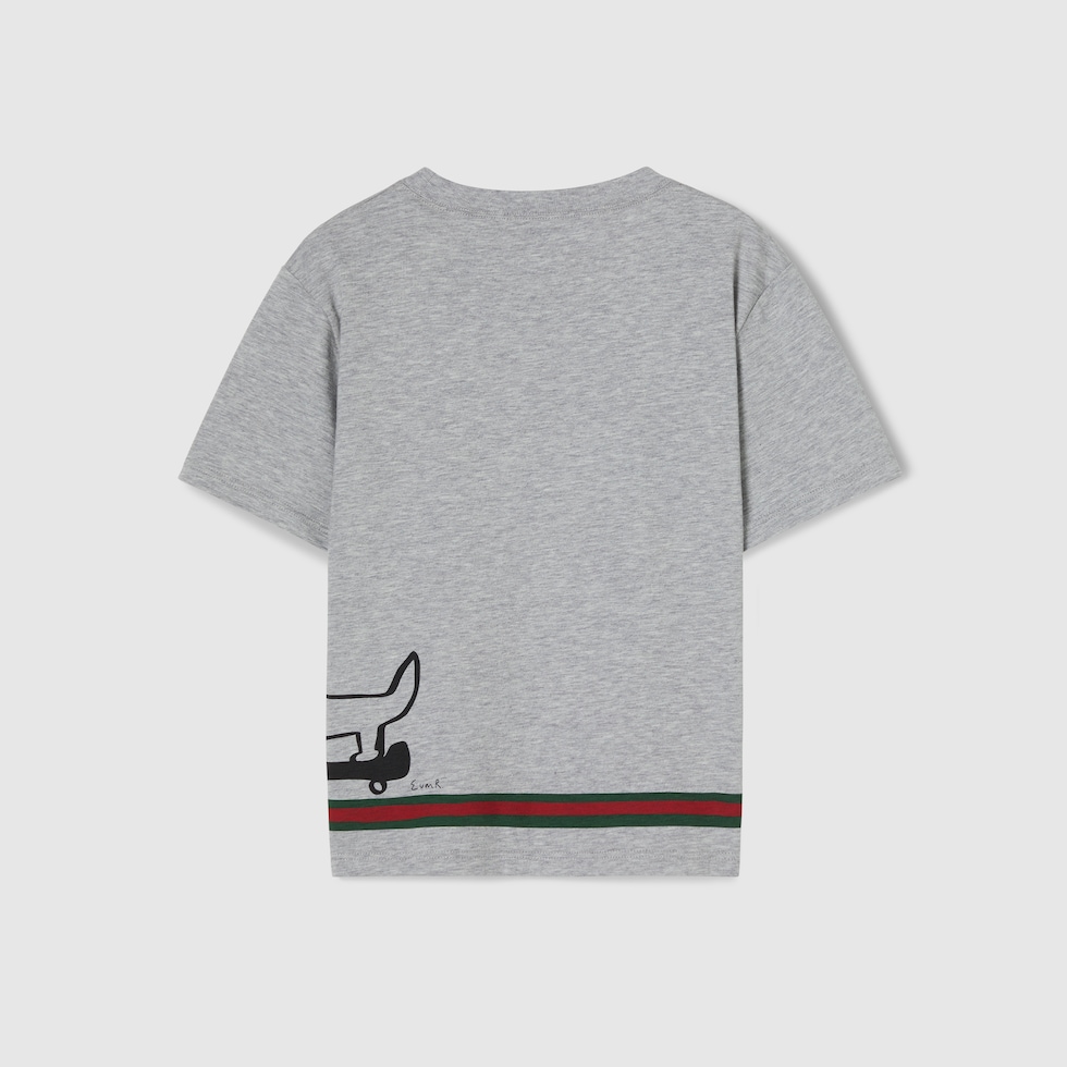 チルドレンズ〕プリント コットン Tシャツライトグレー | GUCCI公式