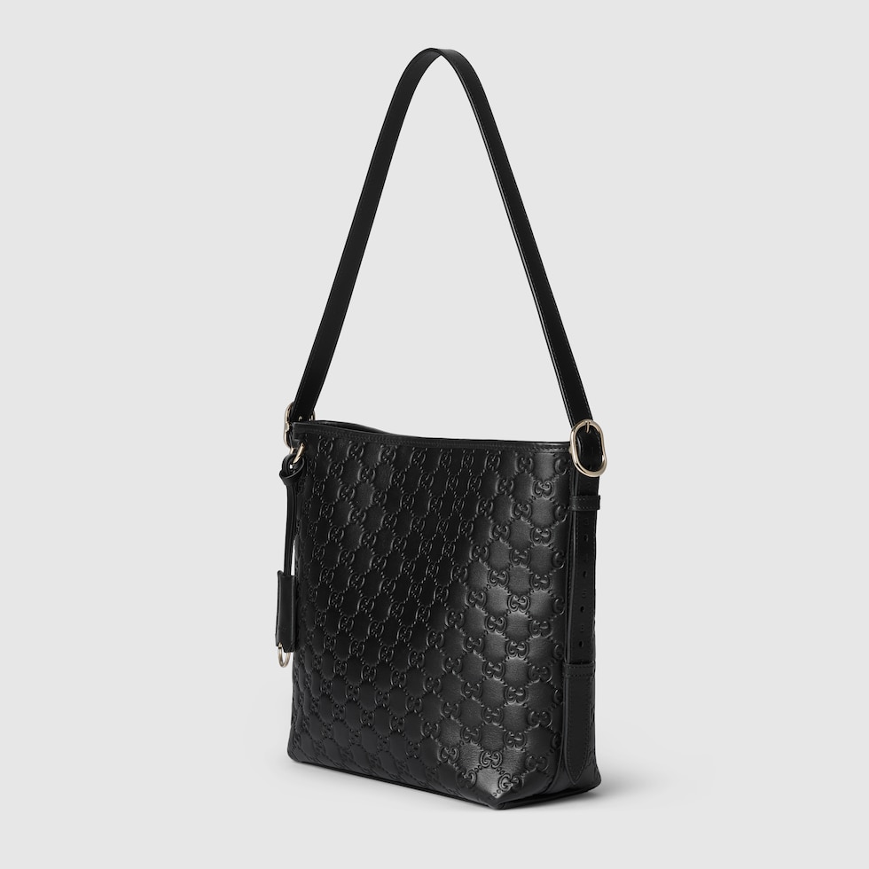 ショルダーバッグ・ポシェット Gucci Black Leather Gg Emblem Shoulder Bag 815409_AAEEM_1000_004_100_0000