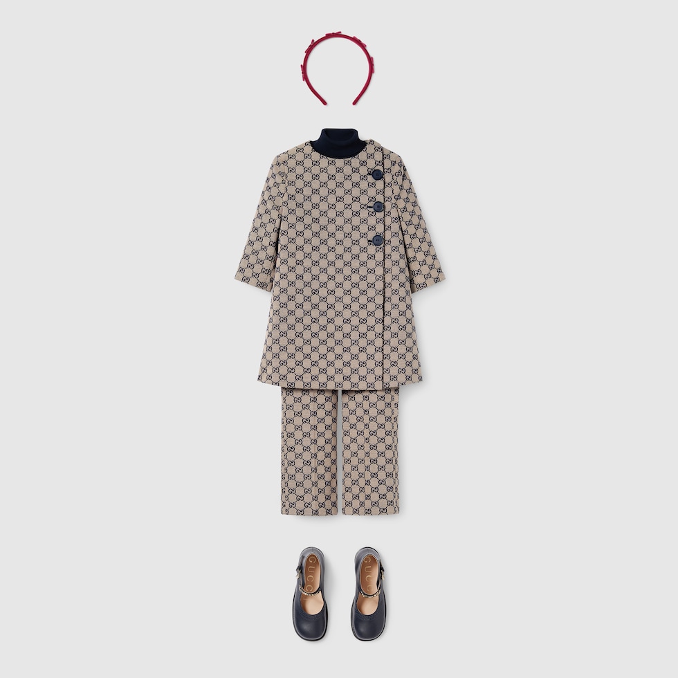 儿童GG帆布长裤in 米色和蓝色| GUCCI® GR