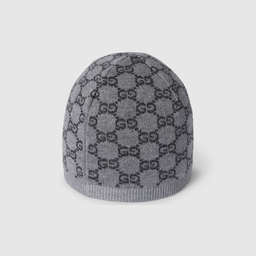 Baby GG wool hat in grey and dark grey | GUCCI® US