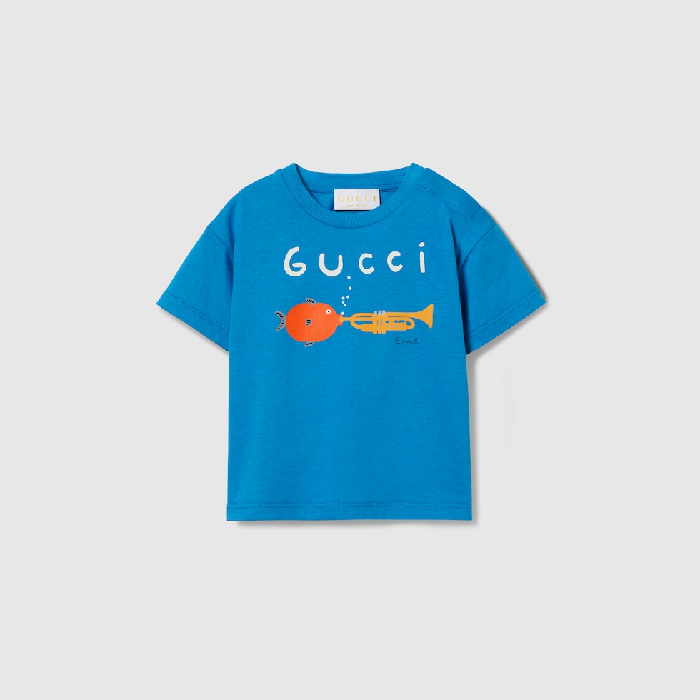 ベビー〕プリント コットン Tシャツ ・ライトブルー | GUCCI公式