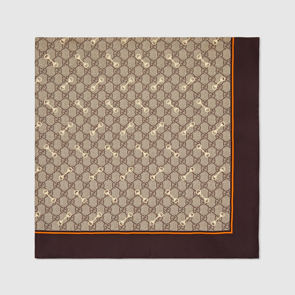 【関税&送料込】Gucci Printed Silk Foulard Gucci Printed Twill Foulard in Red | Lyst