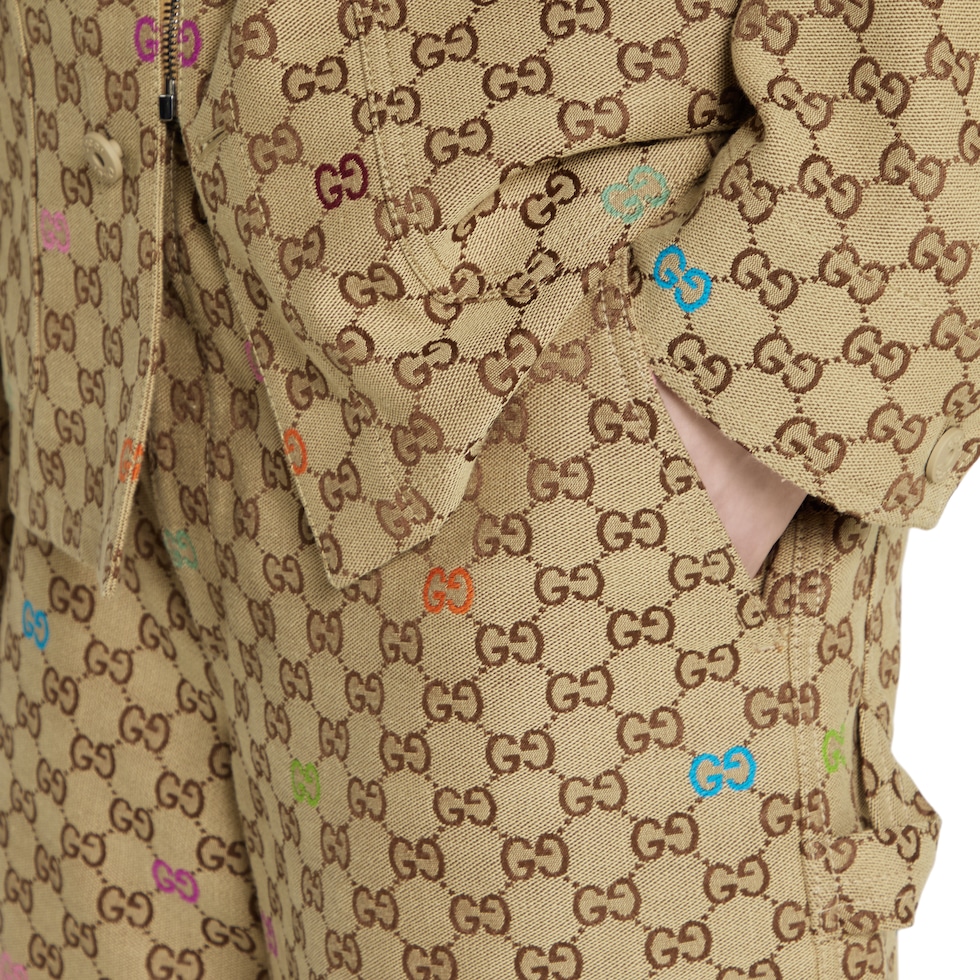 GGキャンバス ショートパンツキャメル＆ダークブラウン | GUCCI公式