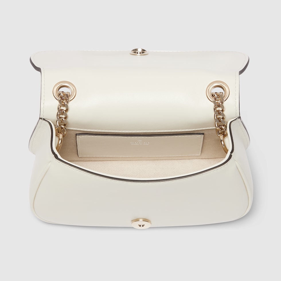 KW ®غوتشي |‎Gucci Blondie small shoulder bag in white leather