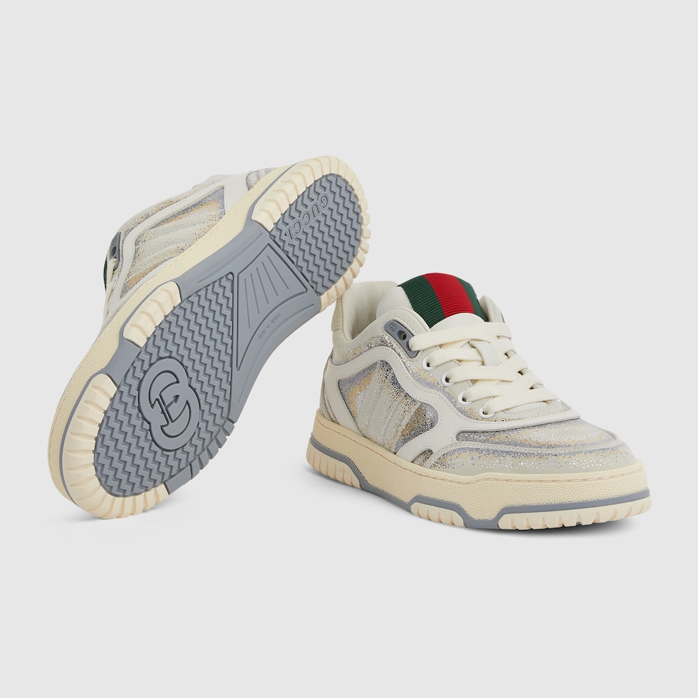Women's Gucci Re-Web sneaker in gradient white and grey