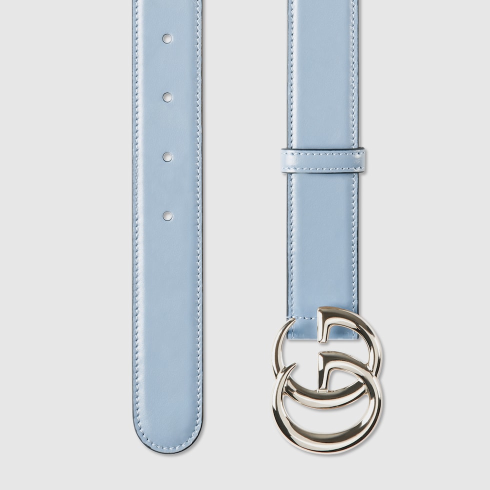 独特な店 GG US GUCCI® | leather blue light in belt thin Marmont 小物