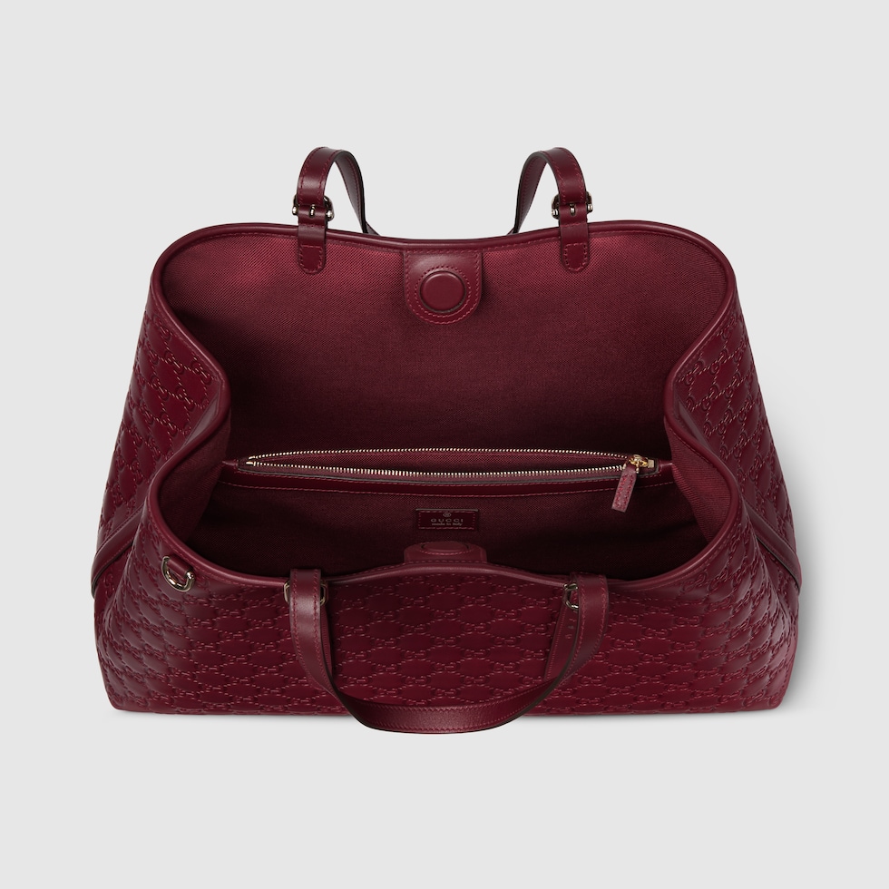 【GUCCI】〔GGエンブレム〕ラージ トートバッグ GGエンブレム〕ミディアム トートバッグブラック GGレザー