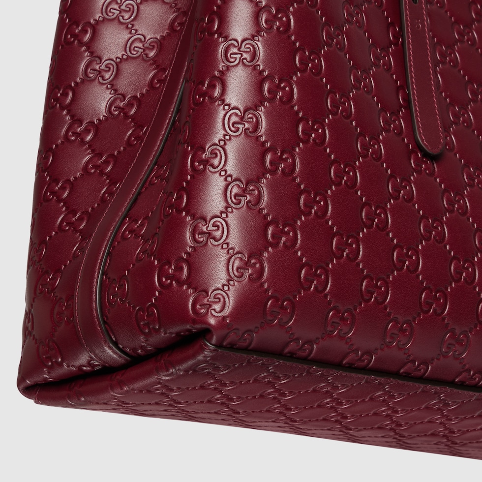 GGエンブレム〕ラージ トートバッグ ・グッチ ロッソ アンコーラ