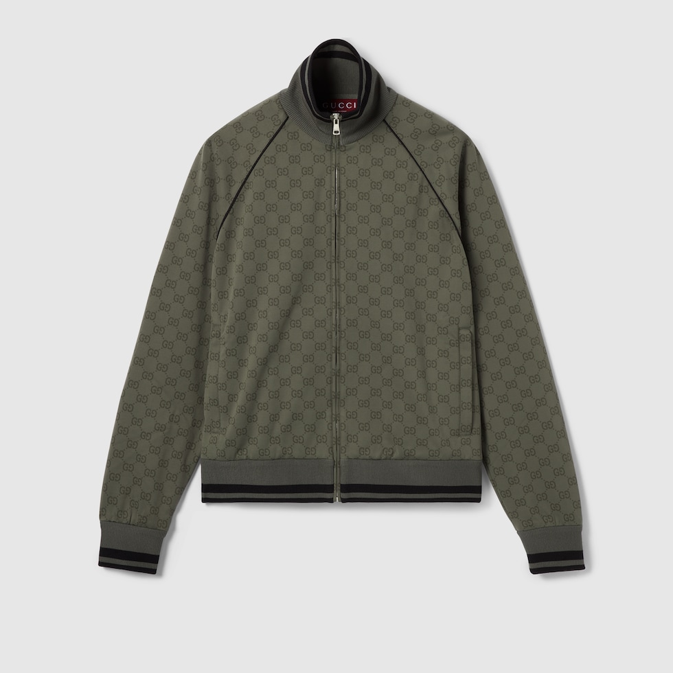 新作【GUCCI】プリント コットンジャージー スウェットシャツ GGジャージージャカード ジップジャケットフォレストグリーン