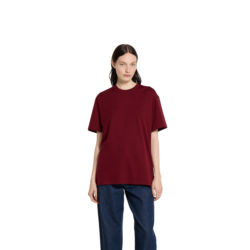 Cotton Jersey T-shirt with logo in rosso ancora red | GUCCI® US