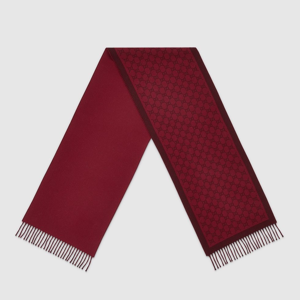 GG wool scarf in red and bordeaux | GUCCI® US