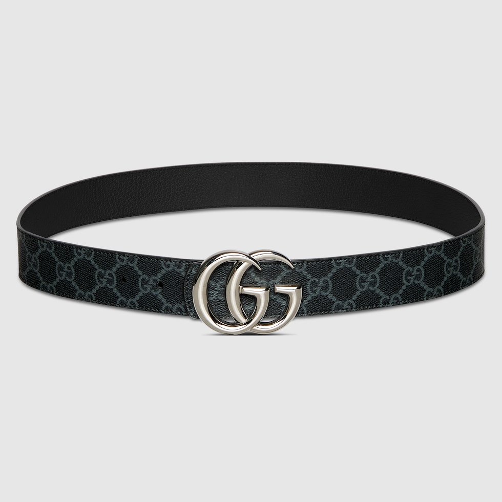 Cintura reversibile GG Marmont in pelle nera | GUCCI® IT