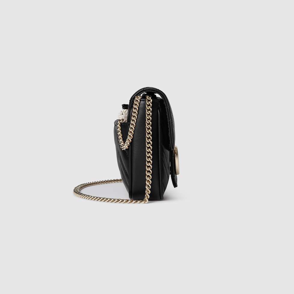 GG Marmont small shoulder bag in black leather | GUCCI® US GG Marmont small shoulder bag in black leather | GUCCI® US