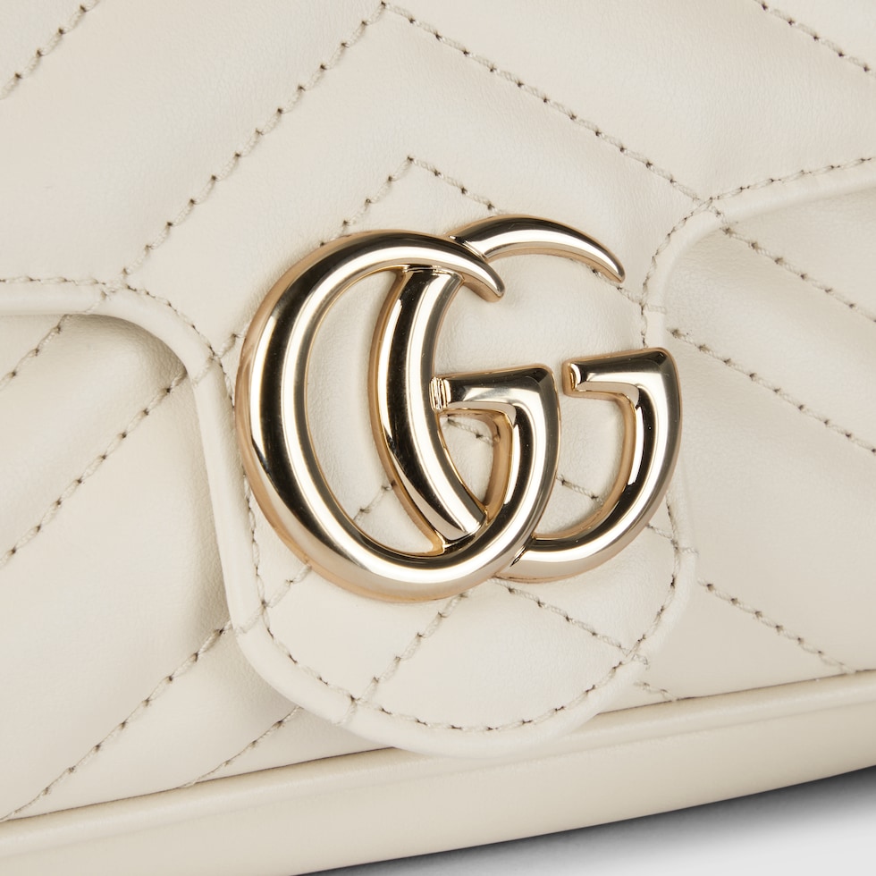 GGマーモント〕スモール ショルダーバッグ ・ホワイト レザー | GUCCI公式