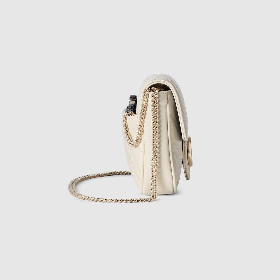GG Marmont small shoulder bag in white leather | GUCCI® JP