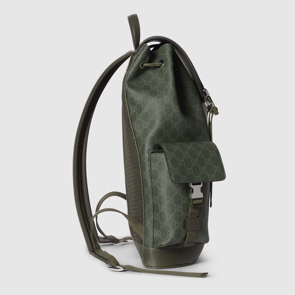 GUCCI GGロゴバックパック オリーブグリーン GG Monogram large backpack in forest green GG fabric | GUCCI® US