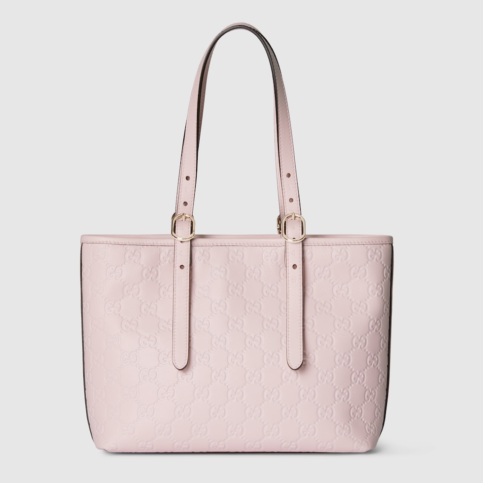 トートバッグ Gucci Emblem GG Tote Bag GUCCI GG Emblem large leather-trimmed printed coated-canvas