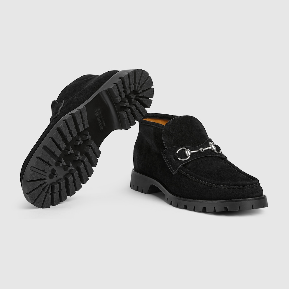 ホースビット付き メンズ アンクルブーツ ・ブラック スエード | GUCCI公式