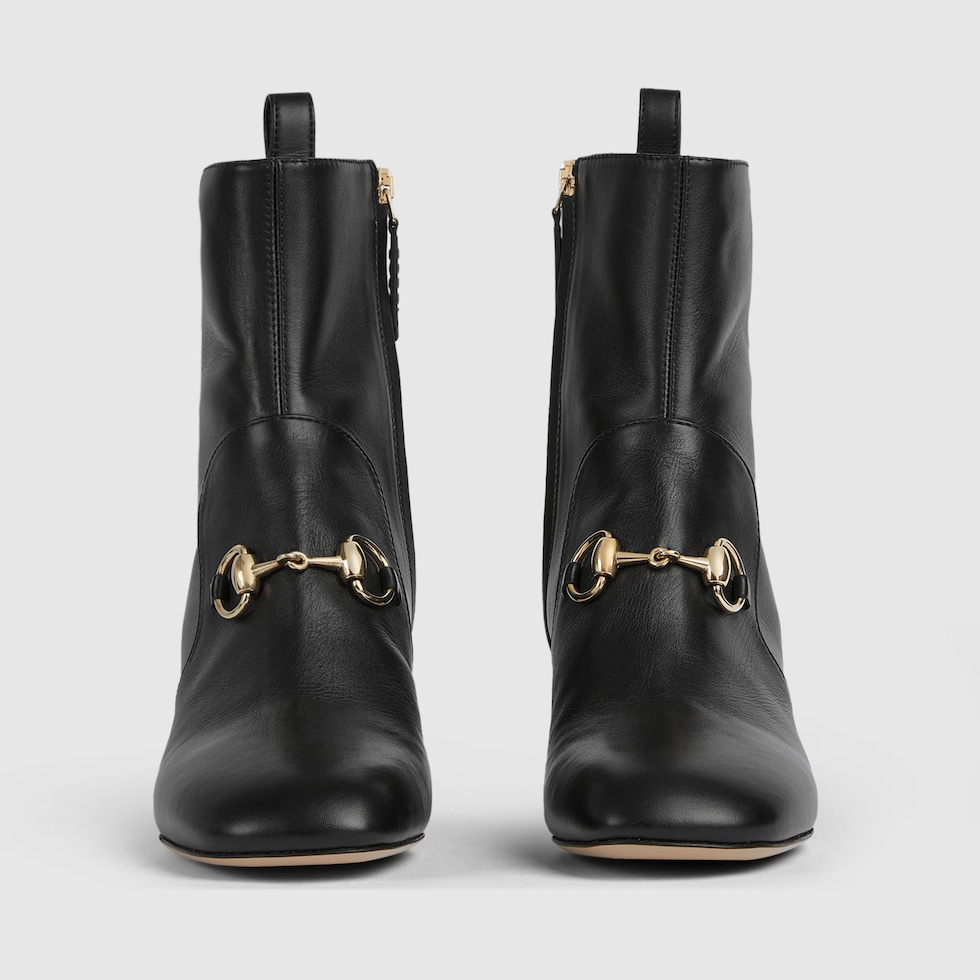GUCCI ホースビット ウィメンズアンクルブーツ ホースビット付き ウィメンズ アンクルブーツブラック レザー