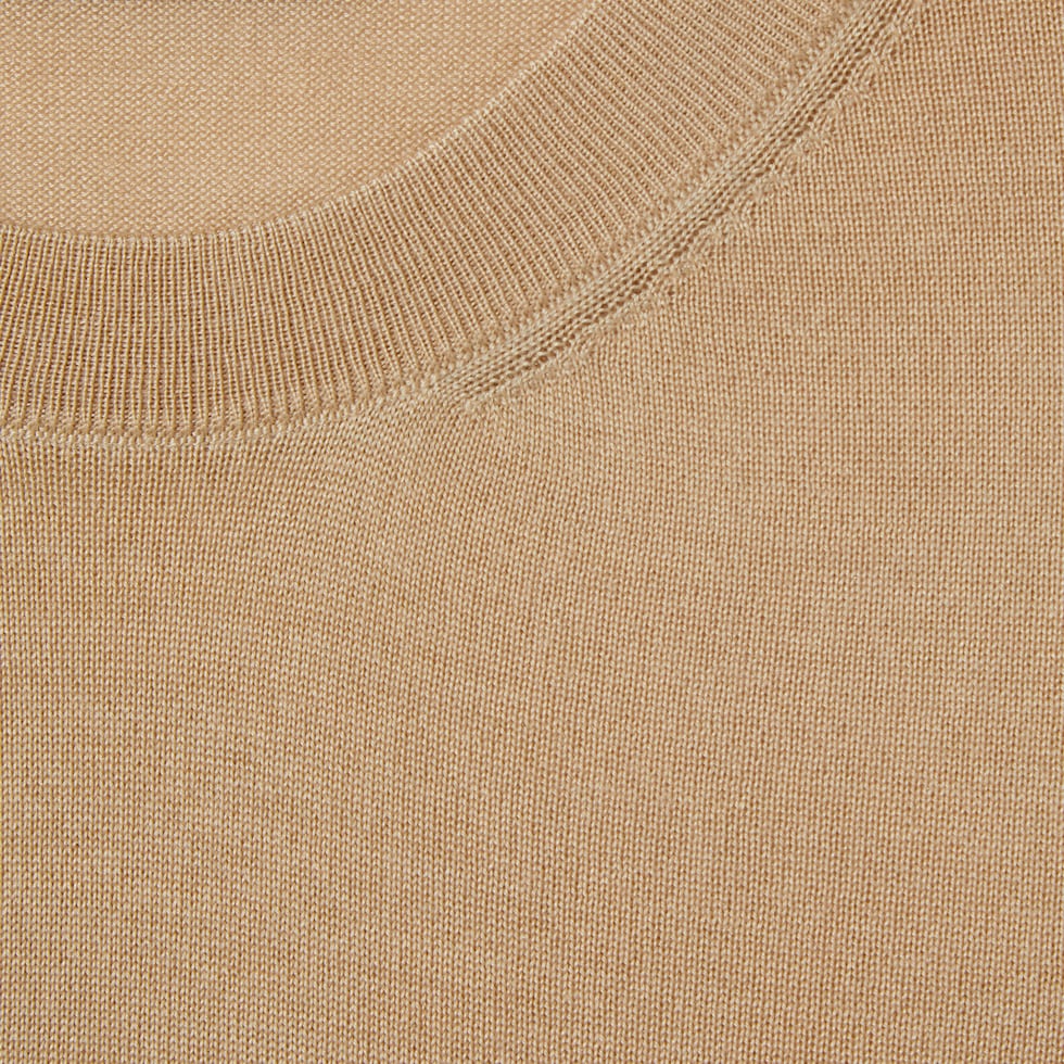 Cashmere and silk top with intarsia in light camel | GUCCI® US