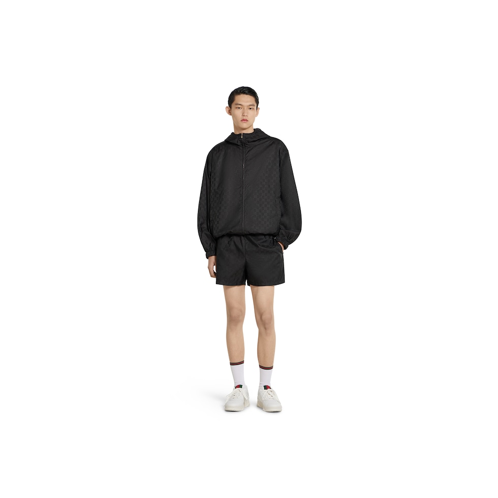 贈る結婚祝い in jacket zip jacquard nylon GG black LU GUCCI® | トップス