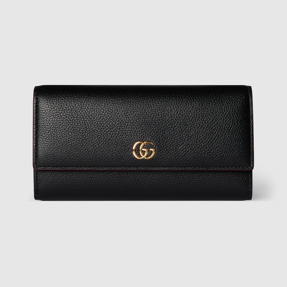 GUCCI 〔GGマーモント〕 ウォレット Bi-color GG Marmont continental wallet in black and red leather