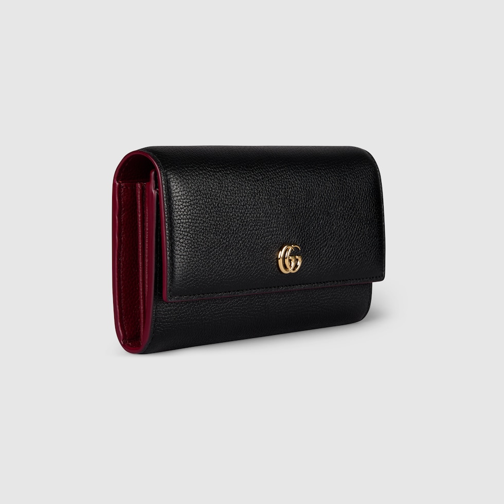 【日本限定】GUCCI ダブルG バイカラーコンチネンタルウォレット ダブルG バイカラー コンチネンタルウォレットブラック＆レッド