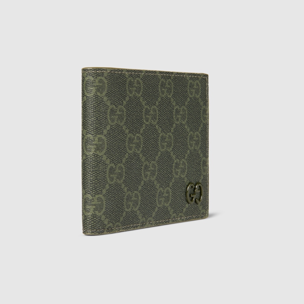 GG bi-fold wallet in forest green GG fabric | GUCCI® US
